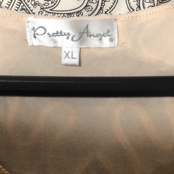 Tunique sans manches en soie brodée, crème dorée, gr. XL Pretty Angel - Picture 3 of 7